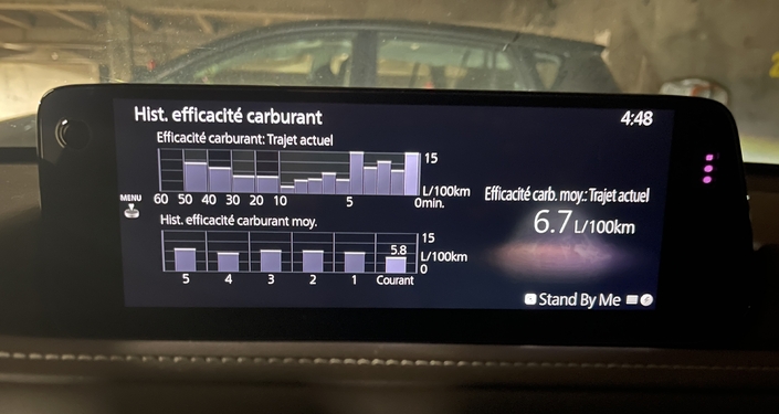 Pas d’écran tactile, mais une dalle TFT de 10,5 pouces ne comportant que peu de menus. Tant mieux, ça évite de quitter la route des yeux trop longtemps !