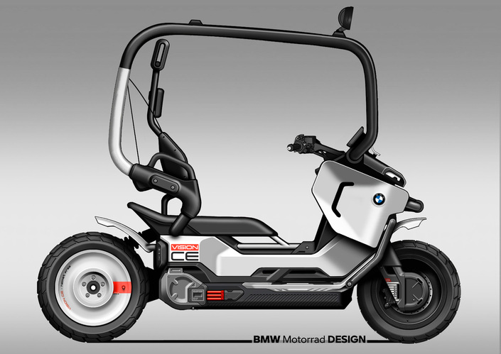 Avec le Vision CE BMW modernise son mythique scooter C1