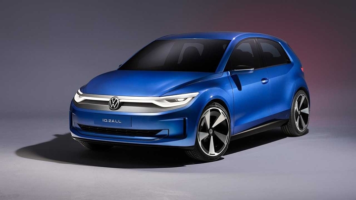Ici sous forme de concept, la nouvelle ID.2 sera exposée dans sa version finale mais masquée sur le stand Volkswagen.