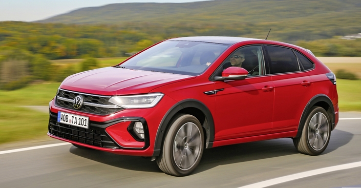 Le Taigo, petit SUV coupé, est le moins cher de la gamme.
