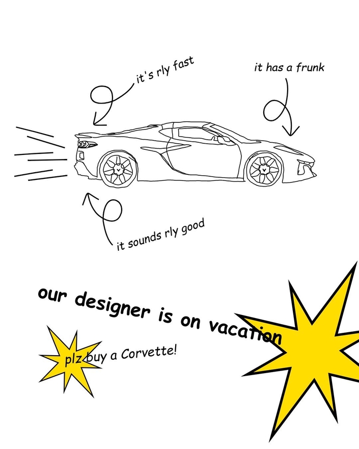 Tout le monde voit que le graphiste Chevrolet prend des vacances