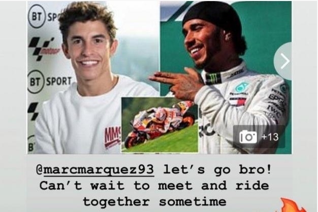 Insolite : un défi entre Lewis Hamilton et Marc Marquez?
