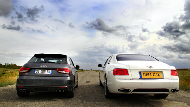 Cara Drag Race : Bentley Flying Spur V8 507 ch vs Audi S1 231 ch