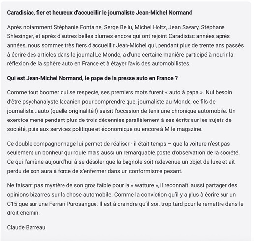 La cigale DS et la fourmi 403 - Jean-Michel Normand refait... Le Monde