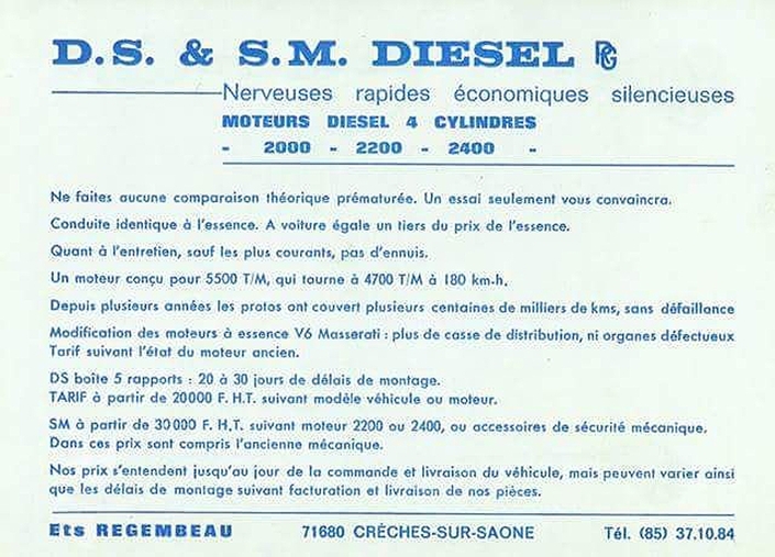 La première turbo-diesel de route est française : c’est la SM Regembeau