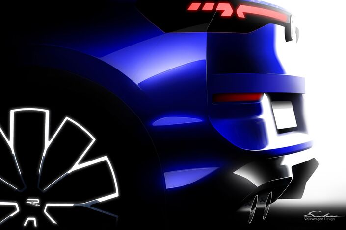 Un détail sur l’arrière du futur T-Roc R, attendu pour 2027 au plus tard.