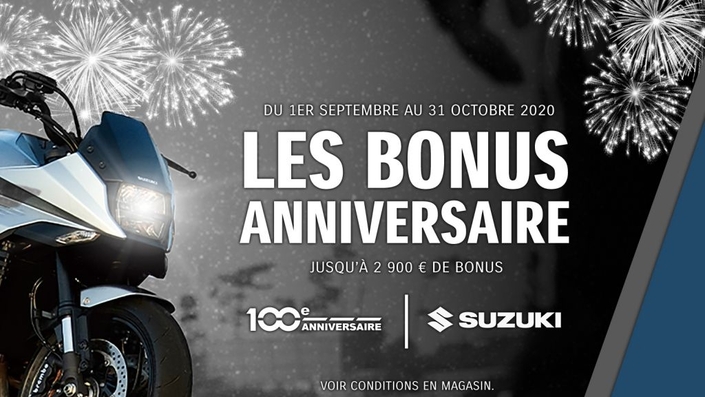 Promotions Suzuki spéciales anniversaire (100 ans)
