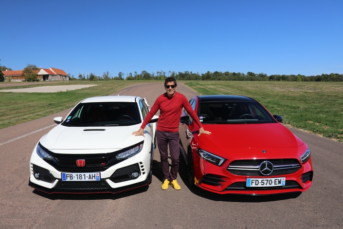 Comparatif vidéo - Les essais de Soheil Ayari - Honda Civic Type R VS Mercedes A35 AMG : lutte des classes