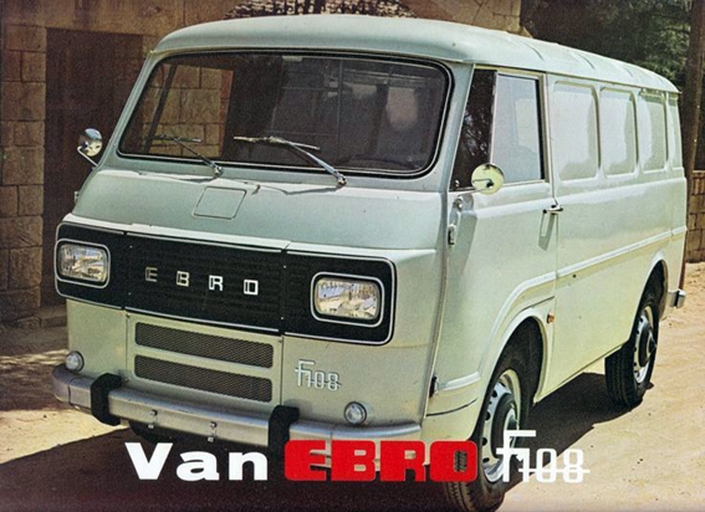 Dès 1967,la marque Ebro apparaît sur l'Alfa Romeo F12 produit en Espagne. D'abord déommé F100, il devient F108 en 1971.