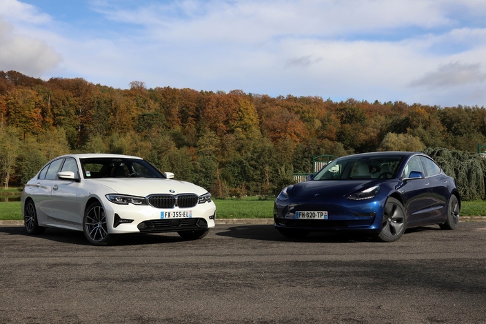 Comparatif vidéo - BMW Série 3 vs Tesla Model 3 : la guerre de 3