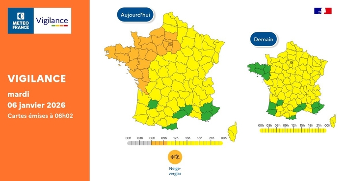 Vigilance orange et routes bloquées : ces nouvelles restrictions qui vont paralyser 38 départements dès mercredi