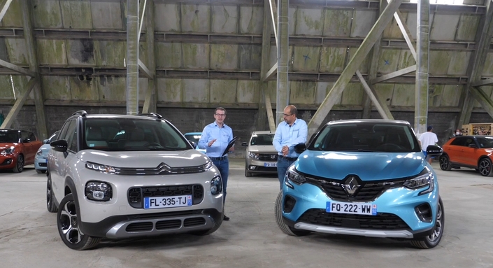 Renault Captur VS Citroën C3 Aircross : première confrontation - Salon de l'auto Caradisiac 2020