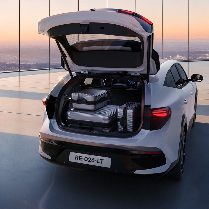 Le volume de coffre s’établit à 654 litres en comptant le volume sous faux plancher.