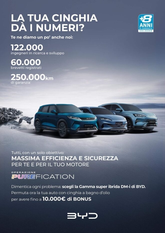 L’offre Purefication de BYD en Italie.