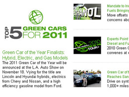 Concours Green Car of the Year 2011 : zoom sur les 5 finalistes
