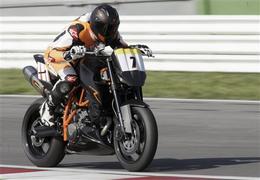Michaël Schumacher, 4eme de sa première vraie course moto.