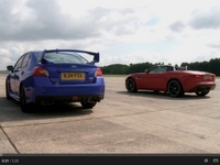 Drag Battle EVO : Jaguar F-type V6 S vs Subaru WRX STI
