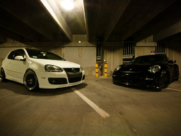 Rencontre entre une Golf GTi et une Porsche 997 EVOMS EVT775