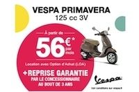 Vespa : offre de financement Direct Ride valable sur la gamme 125 cm3 et 300 cm3