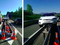 Ain : sa Tesla finit en équilibre sur une glissière de l'autoroute