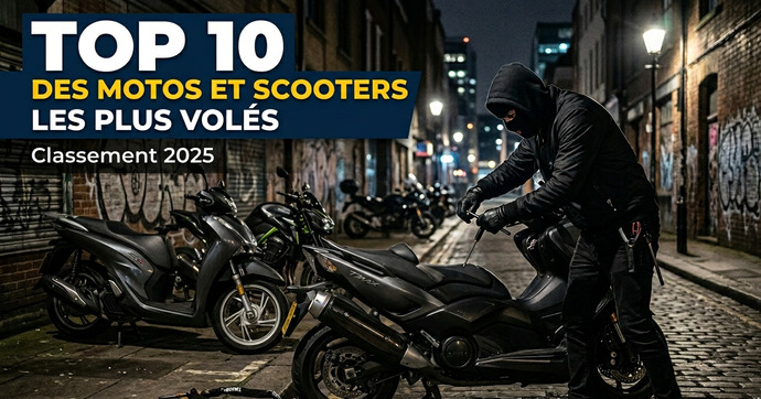 Un TOP 10 des motos et scooters volés en 2025 dominé par les stars du marché moto français