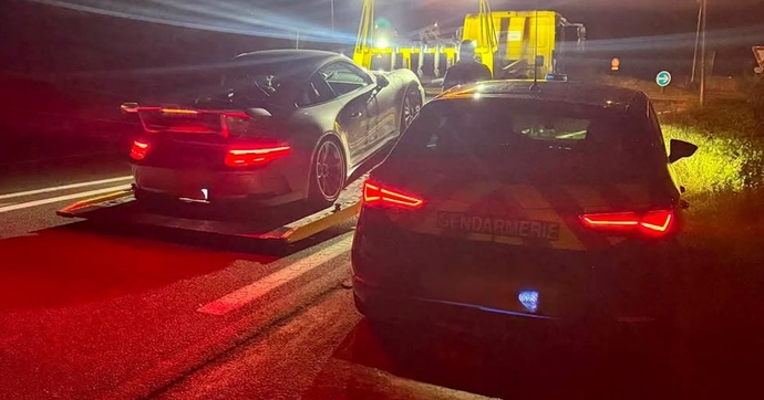 Record d’excès de vitesse battu en France : 312 km/h en Porsche 911 GT3 en Haute-Savoie !
