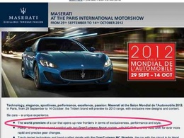 Mondial de Paris 2012 - Une toute nouvelle Maserati attendue