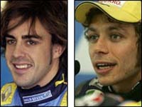 Fernando Alonso et Valentino Rossi de nouveau face à face