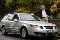 Richard Branson et sa Saab 9-5 Biopower veulent promouvoir l'E85