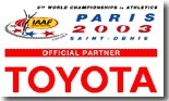 Toyota, partenaire du championnat du monde d'athlétisme