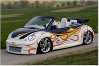 Une New Beetle fortement sonorisée..