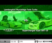 La vidéo du jour : Lamborghini Murciélago Roadster Twin Turbo vs Lamborghini Murciélago de série, Ford GT tunée et Dodge Viper SRT-10 compressée !