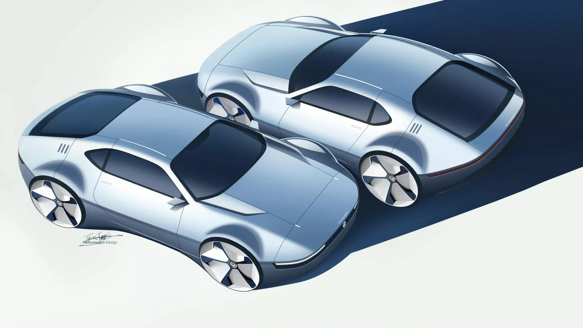 A vintage Volkswagen coupe parked elegantly